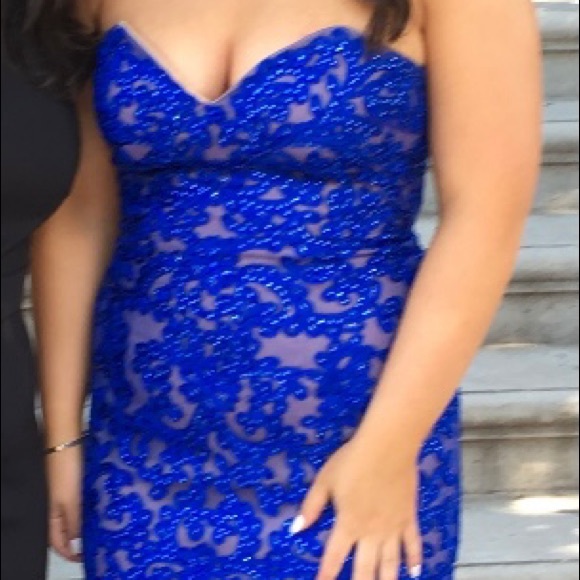 Joseph Ribkoff dress. Royal blue, Nude Size 10 - Picture 2 of 7